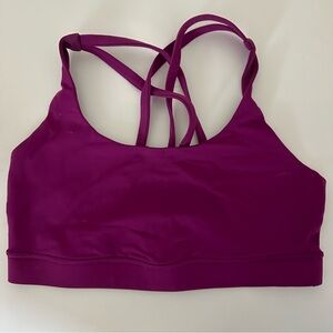 Size 6 Lululemon Energy Bra Medium Support B–D Cups in Magenta Purple